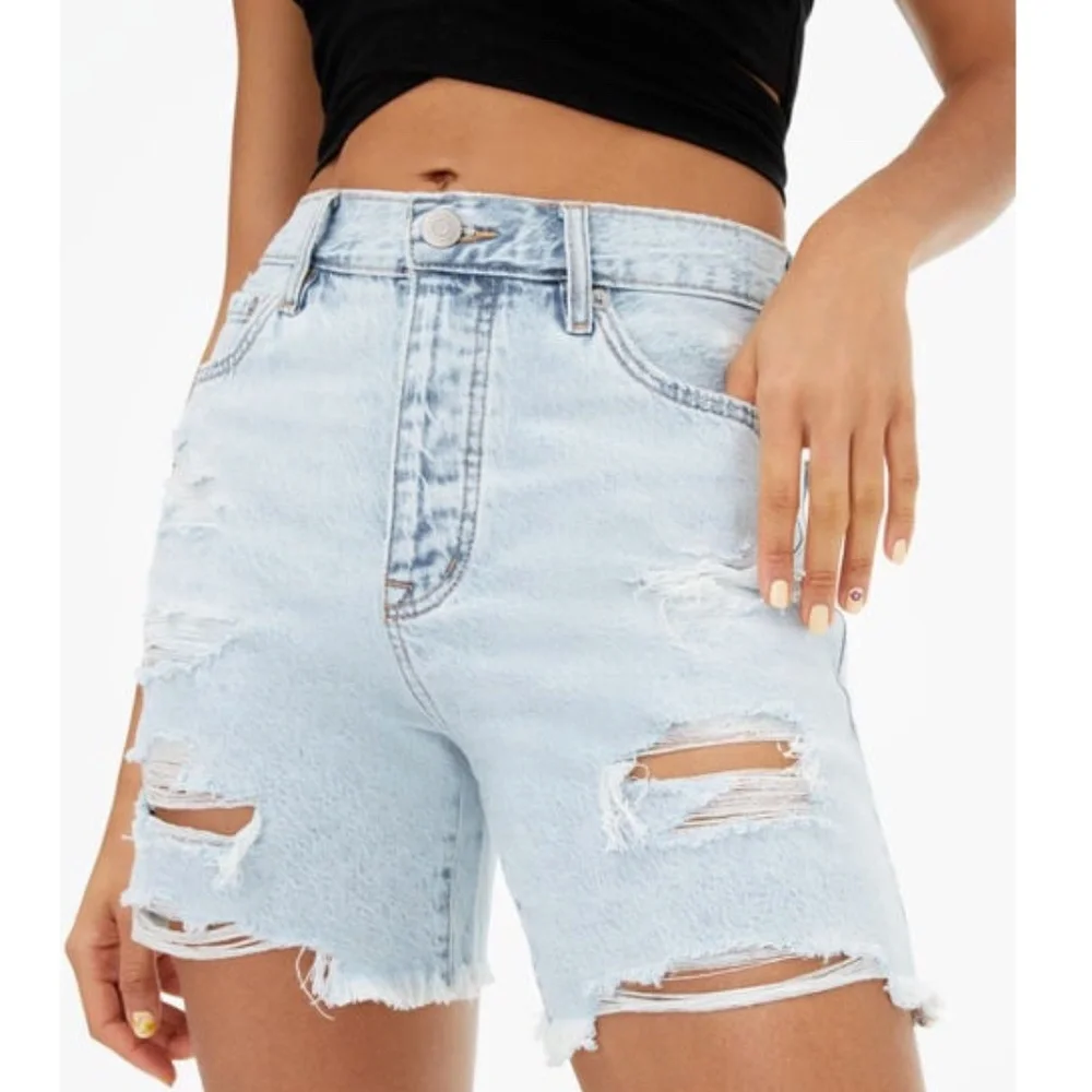 NWT Aeropostale 90's Baggy Hemp Denim Distressed Shorts